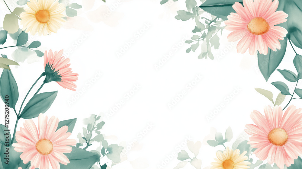 Fototapeta premium デイジー, コスモス, バラ, 薔薇, パーツ, カラフル, 生花, 花, 花束, ピンク, ばら, 自然, 咲く, 全盛期, 美しさ, フローラル, キク属, 愛, 植える, 黄色, とぶ, 植物, 孤立した, 色, サマータイム, まとまる, 結婚式, 美しい