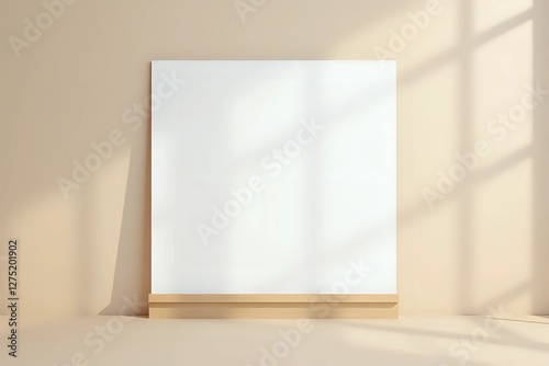 A soft, pastel-toned photo of a blank menu board on a pastel beige wall with copy space