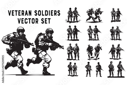 Military Veteran Warrior Vector Bundle