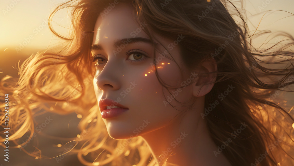 As sun sets below horizon ocean's tranquil atmosphere is enhanced by soothing sound of gentle waves caressing shore As sun sets below horizon ocean's tranquil atmosphere is enhanced by soothing sound of gentle waves caressing shore