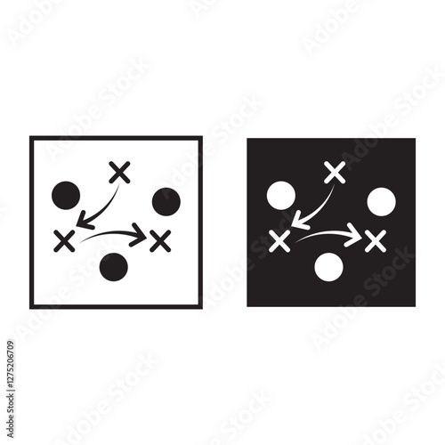 Soccer game strategy and tactic plan  vector icon. vector illustration . EPS 10/AI