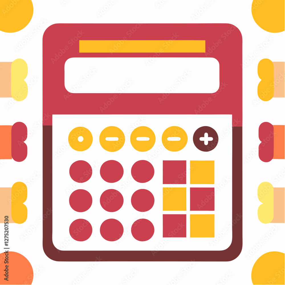 Illustration of a calculator for office and business work Illustration of a calculator for office and business work