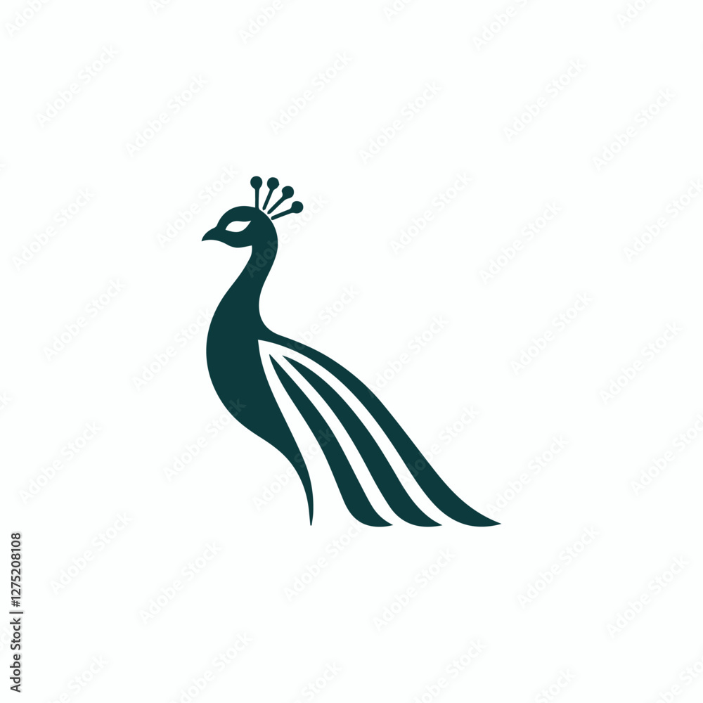 Obraz premium Minimalist Peacock Logo