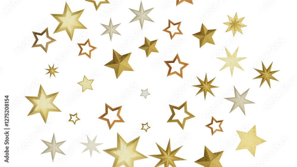 A close-up image of multiple gold stars scattered on a black background. The stars have a shiny finish and create a festive atmosphere. A close-up image of multiple gold stars scattered on a black background. The stars have a shiny finish and create a festive atmosphere.