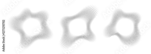 Obraz na płótnie Sound wave, circular equalizer icons, round music soundwave shape, concentric energy burst. Vector illustration. w salonie