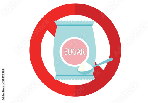suger　砂糖　白砂糖　不使用　NG　アイコン　イラスト　素材