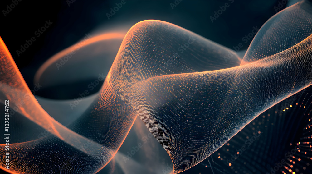 Fototapeta premium Abstract flowing network of light, elegant structure with depth and dynamic motion