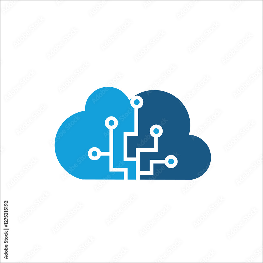 Cloud computing and storage vector logo. Technology design template. Cloud computing and storage vector logo. Technology design template.