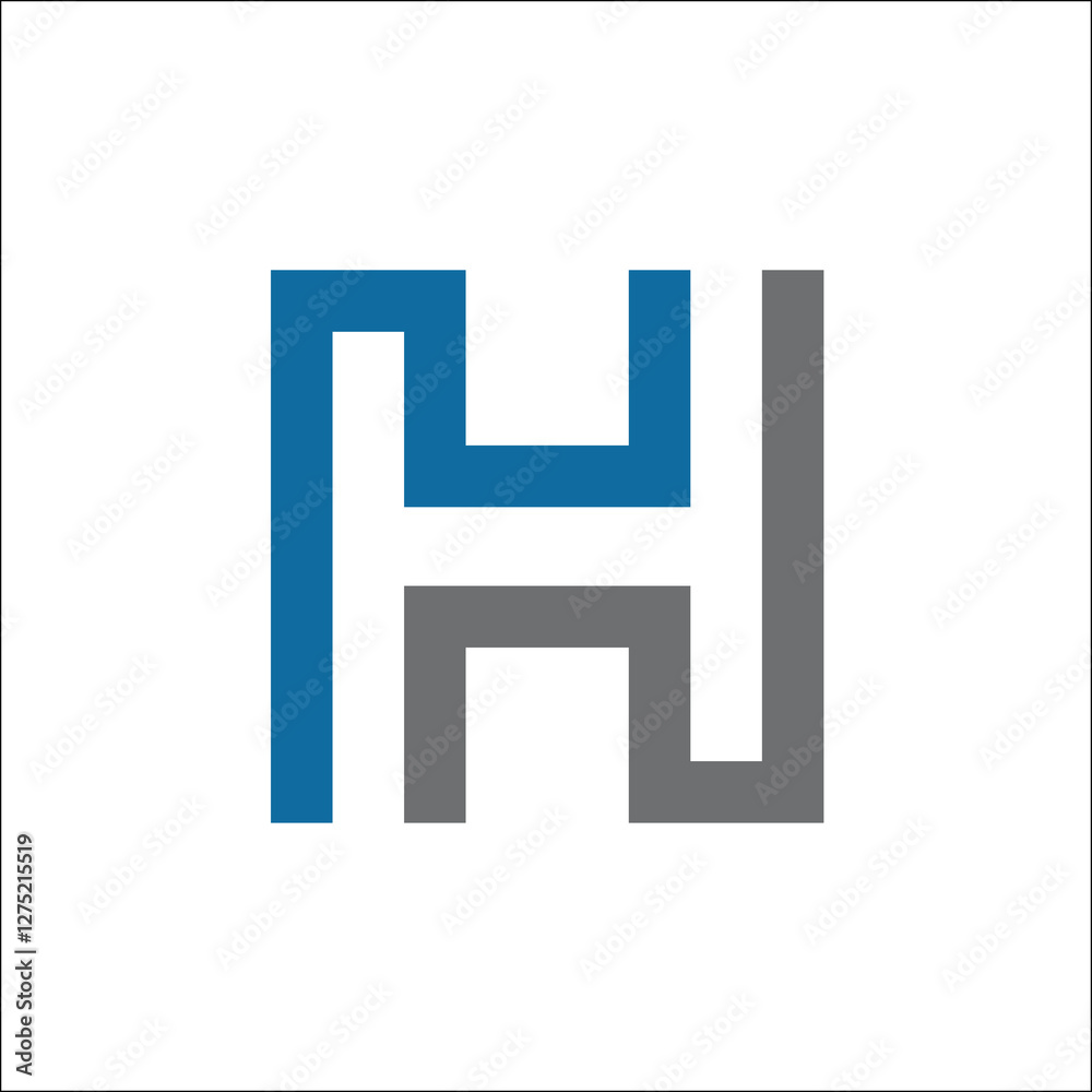 initial H abstract logo vector template on blue and grey color initial H abstract logo vector template on blue and grey color