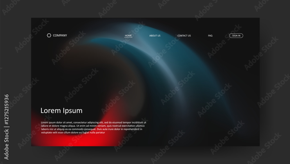 Fototapeta premium landing page with fluid gradient design 