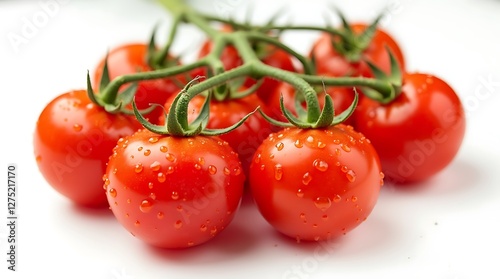 fresh baby tomatoes isolated on white background