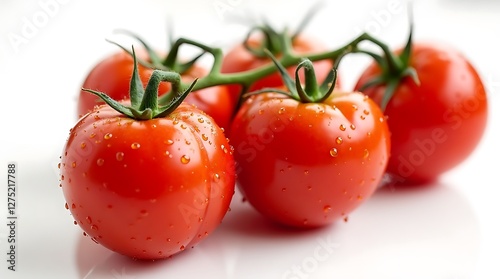 fresh baby tomatoes isolated on white background