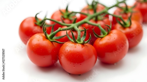 fresh baby tomatoes isolated on white background