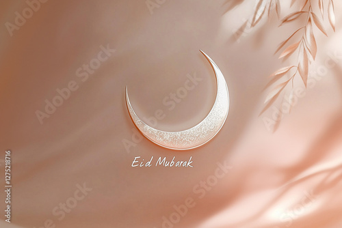 A minimalist crescent moon and elegant lines in silver, 