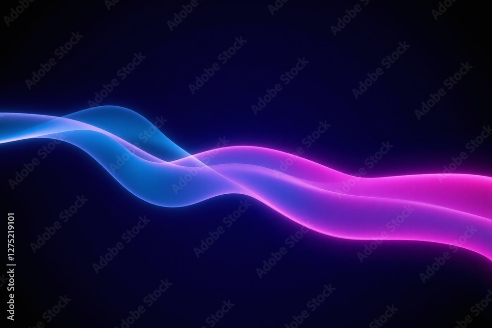Fototapeta premium Abstract art dark background wave shape curved lines different colors