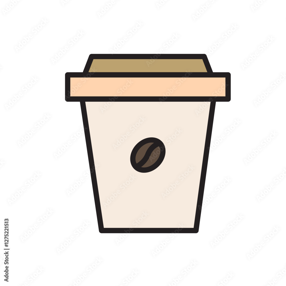 Coffee Paper Cup Filled Line Icon Coffee Paper Cup Filled Line Icon