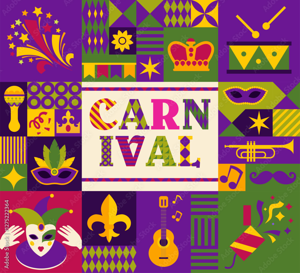 custom made wallpaper toronto digitalMardi Gras Bold Festive Typography Art