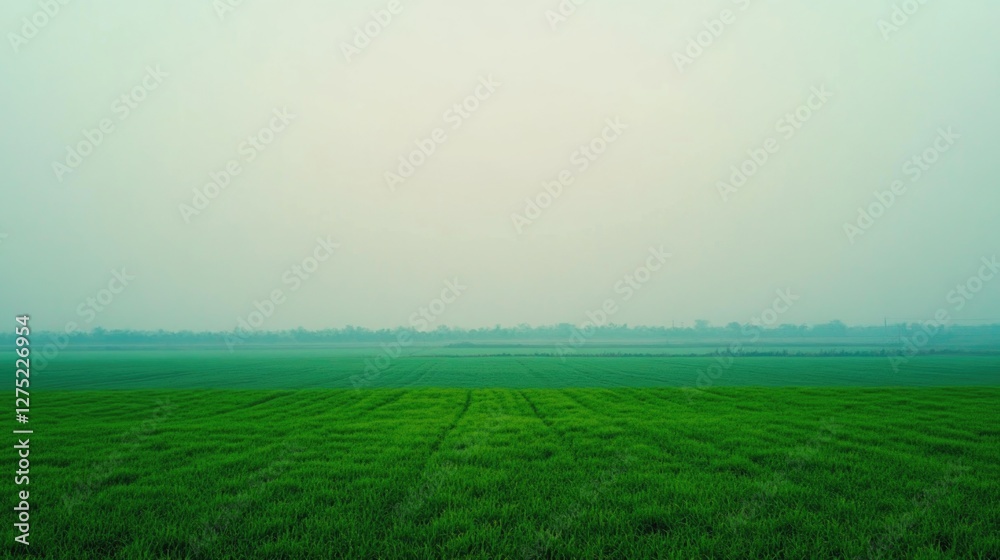 Obraz premium Green Field with Trees