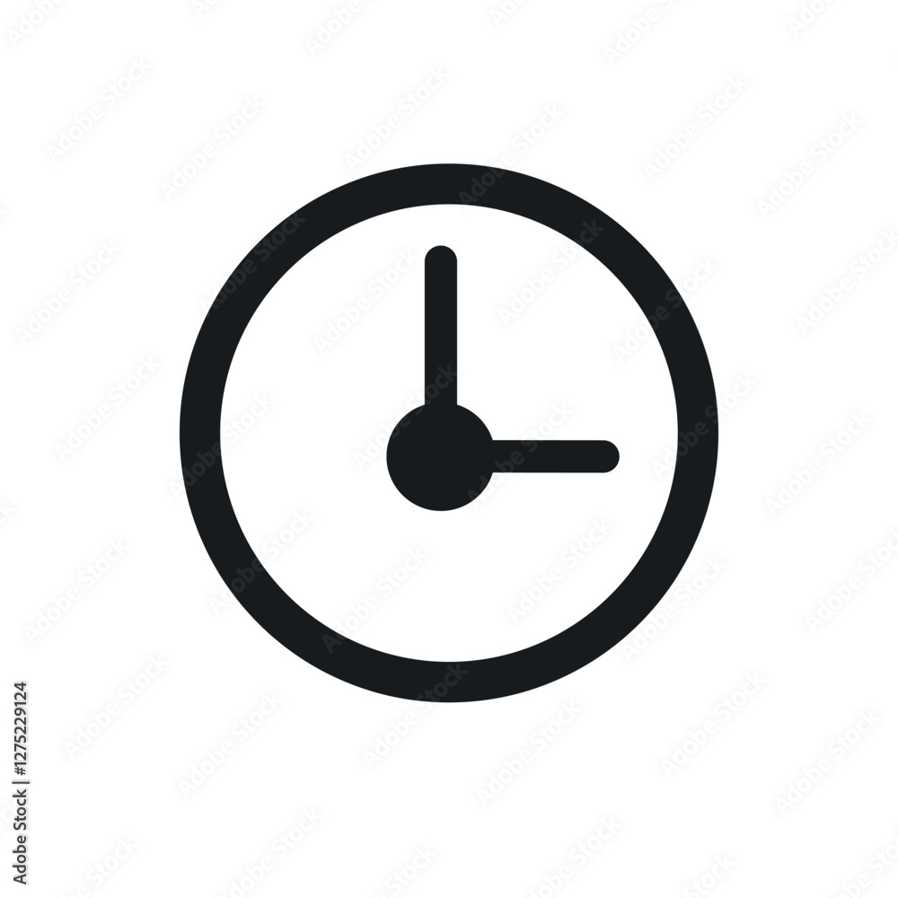 Clock icon vector, clock hour icon, outline style clock icon, linear style clock icon vector in trendy flat style illustration isolated on white background.