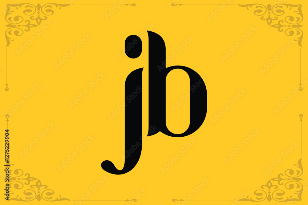 Fototapeta premium JB Lowercase Letter Initial Logo Design Template Vector Illustration. Letter J and B abstract luxury logo