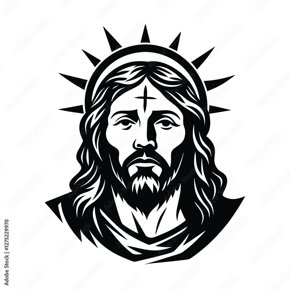 Fototapeta premium Jesus Christ head icon 