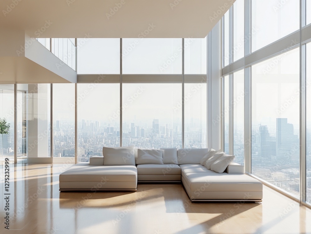 Fototapeta premium Modern City View Living Room