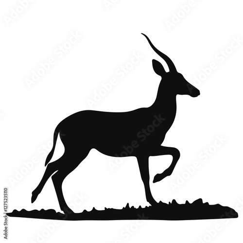 Silhouette of a leaping gazelle in the wild, natural elegance