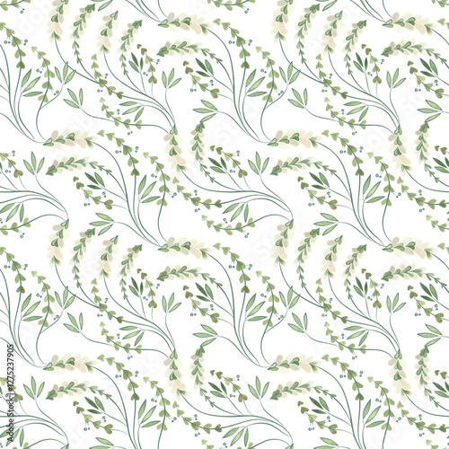 Wallpaper Mural Textile seamless floral pattern with wild grasses and flowers. Design for kitchen home textiles, tablecloths, curtains, bed linen, dress fabrics, wrapping paper. Torontodigital.ca