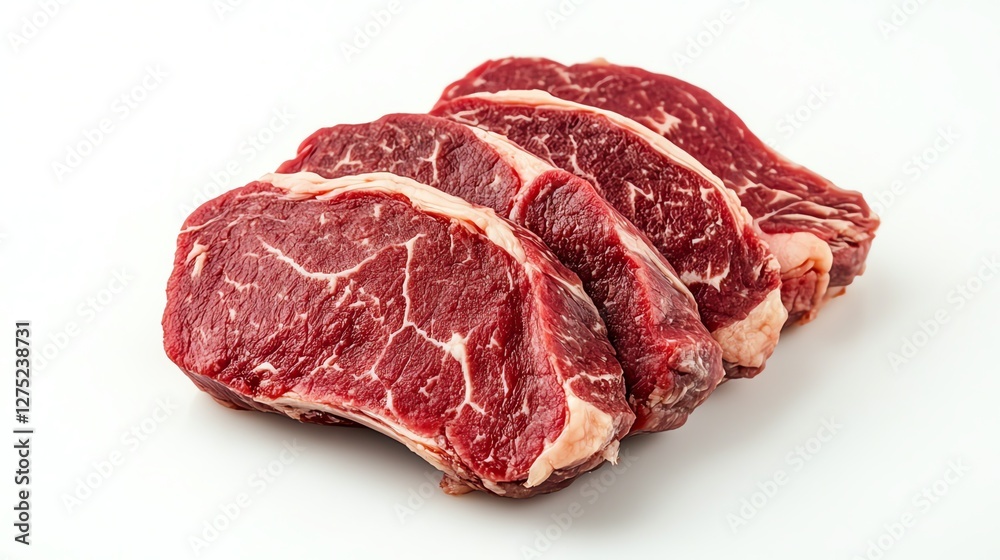 Juicy, tender slices of perfect roast beef isolated on white. Ideal for food ads, menus, and culinary content. High-quality, appetizing, and professionally shot Juicy, tender slices of perfect roast beef isolated on white. Ideal for food ads, menus, and culinary content. High-quality, appetizing, and professionally shot