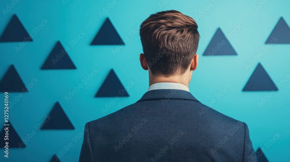 Powerful Leader Overlooking Floating Roadmap of Success Symbolizing Guided Leadership in a Professional Setting Powerful Leader Overlooking Floating Roadmap of Success Symbolizing Guided Leadership in a Professional Setting