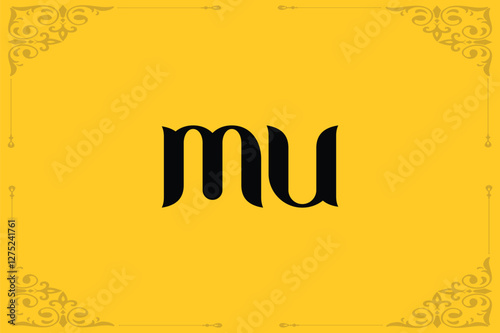 MU Lowercase Letter Initial Logo Design Template Vector Illustration. Letter M and U abstract luxury logo