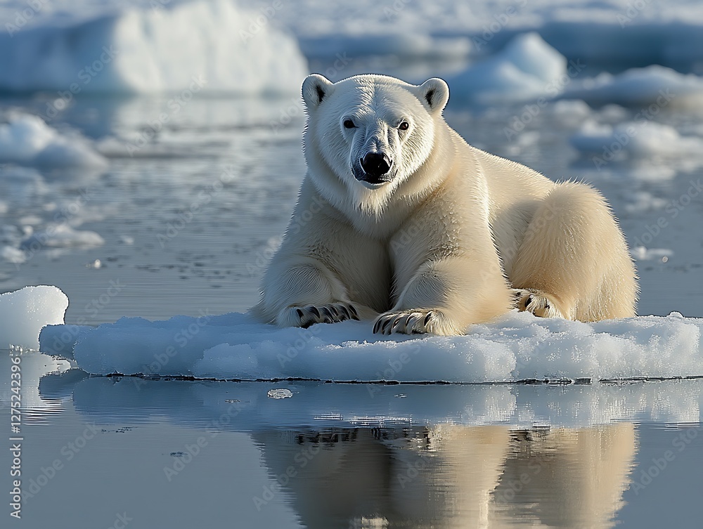 Polar bear rests on Arctic ice floe Polar bear rests on Arctic ice floe