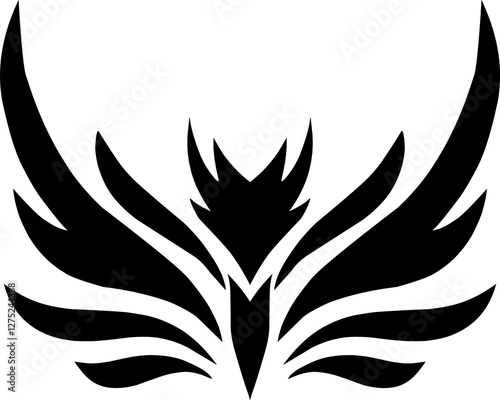 creative simple dragons silhouettes logo stylized vector illustrations