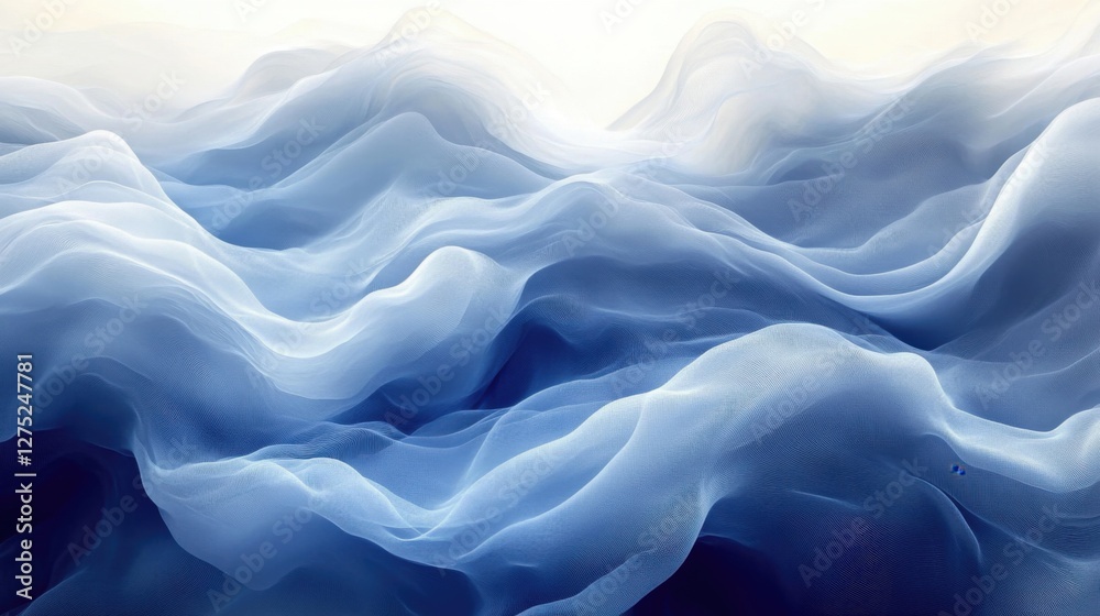 Obraz premium Abstract Blue Fabric Waves Texture