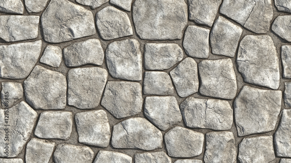 A high-resolution seamless gray cobblestone wall or road texture, designed with grungy stone patterns and natural variations. A high-resolution seamless gray cobblestone wall or road texture, designed with grungy stone patterns and natural variations.