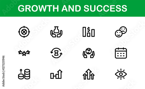Success and Growth Icon Collection. Premium Icons for Personal Development, Growth, and Goal Achievement