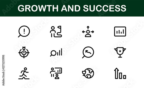 Success and Growth Icon Collection. Premium Icons for Personal Development, Growth, and Goal Achievement