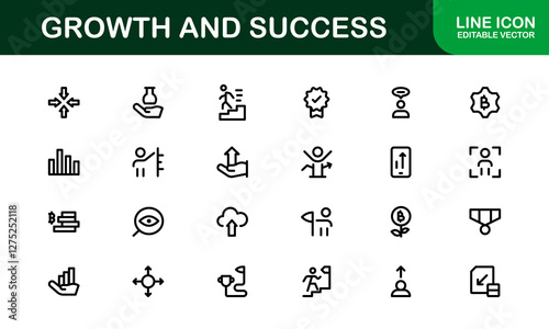 Success and Growth Icon Collection. Premium Icons for Personal Development, Growth, and Goal Achievement