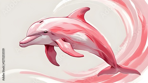 pink dolphin isolated on white