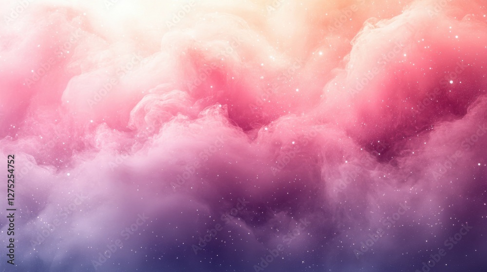 Obraz premium Dreamy Pastel Clouds and Stars Background