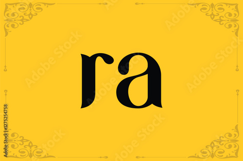 RA Lowercase Letter Initial Logo Design Template Vector Illustration. Letter R and A abstract luxury logo