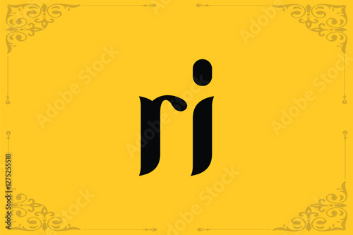 RI Lowercase Letter Initial Logo Design Template Vector Illustration. Letter R and I abstract luxury logo