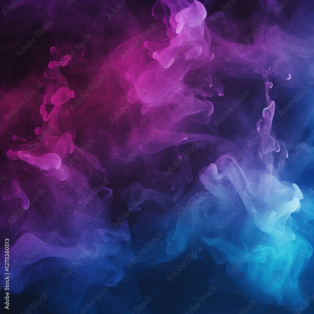 Obraz premium Colorful smoke swirls mixing and dancing. Abstract art for backgrounds, web design