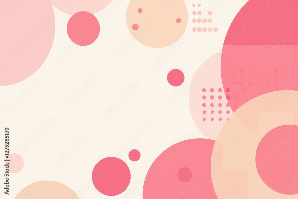 Abstract Colorful Shapes with Soft Pink and Cream Background Abstract Colorful Shapes with Soft Pink and Cream Background