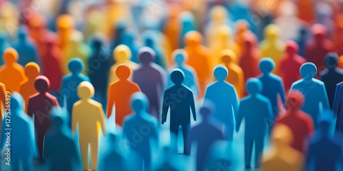Wallpaper Mural Diverse Crowd Figures Gathering, Blurred Background Torontodigital.ca