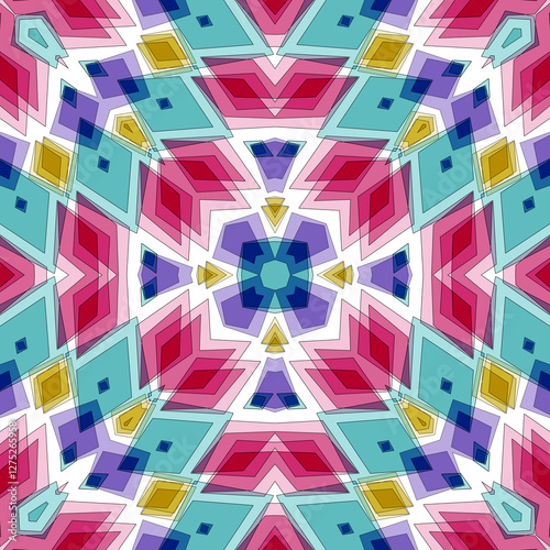 Seamless mandala kaleidoscope abstract pattern