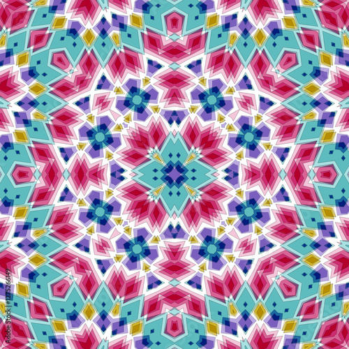 Seamless mandala kaleidoscope abstract pattern
