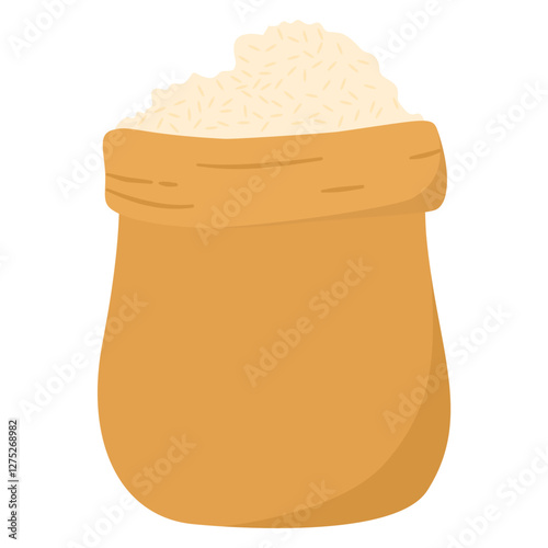 Sack of Rice Agriculture Product. Rice for Zakat Fitrah
