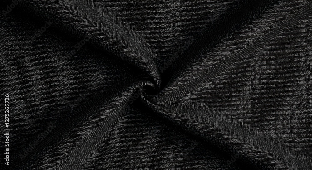 Fototapeta premium Black fabric texture with subtle folds.