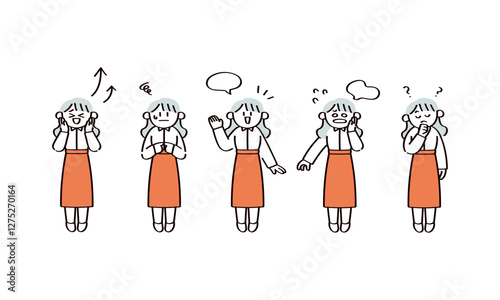 スーツの女性のイラストセット